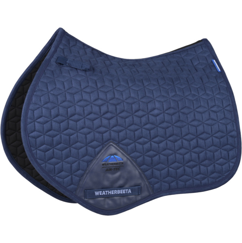 2026 WeatherBeeta Suede Elite Air-Tec Jump Shaped Saddle Pad 1030347 - Navy